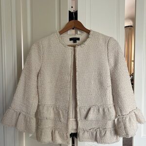Ann Taylor Cream Textured Blazer